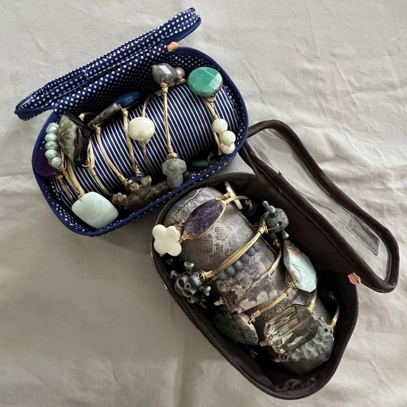 Bourbon and Bowties Gold and Multicolor Gemstone Bracelets - Picture 3 of 4